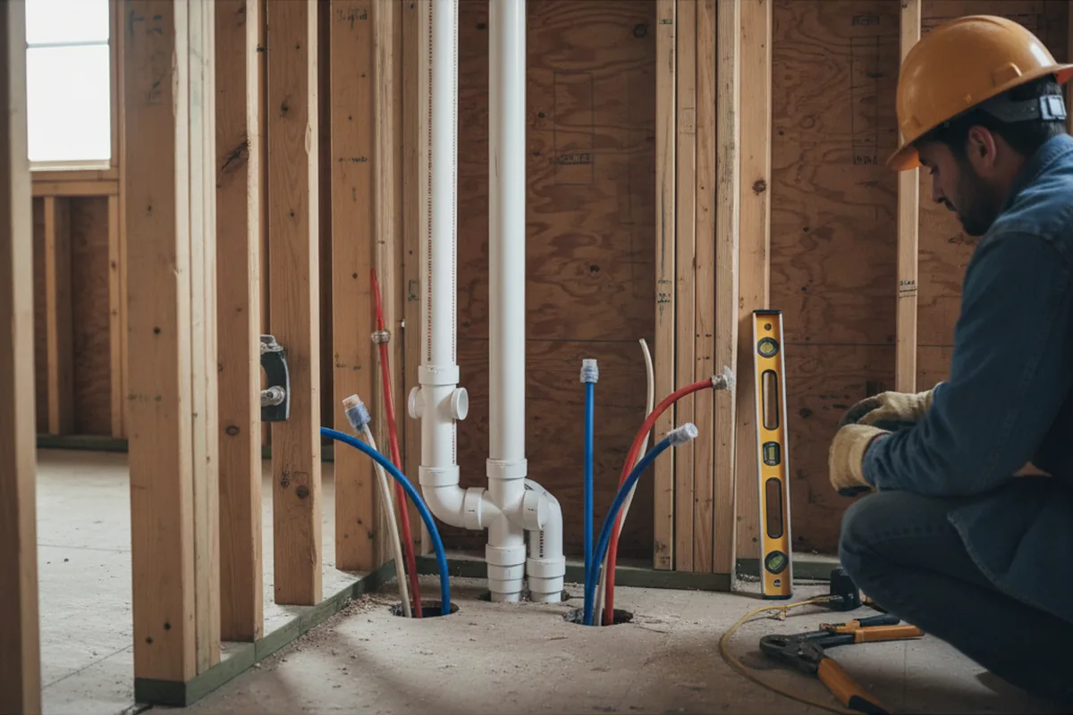 Drain and supply rough-in during Drain Cleaning in Pottsville